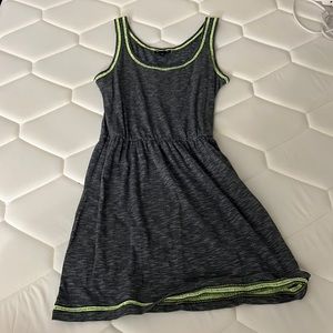 Neon neckline and straps striped fit and flare